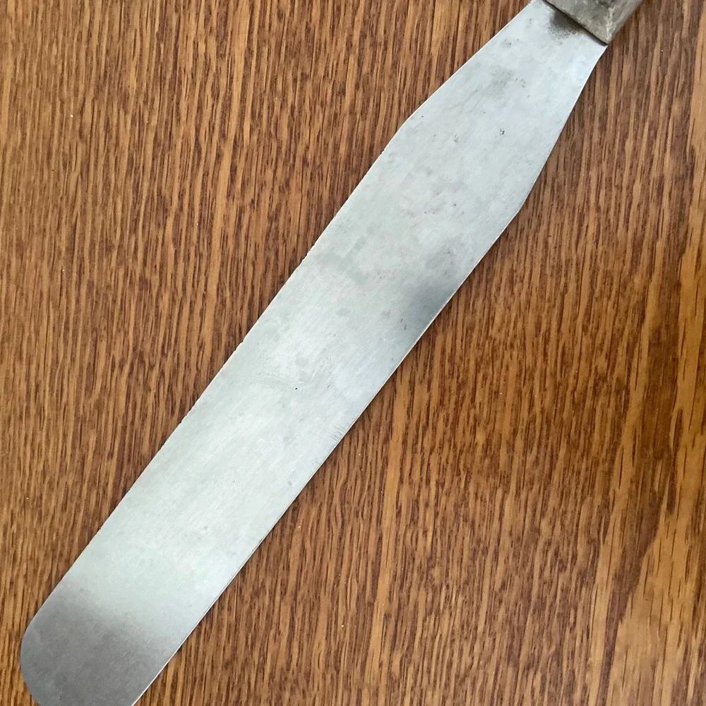 Vintage Clyde 1960s Carbon Steel Blade Spatula Icing Spreader‎ Knife Wood Handle